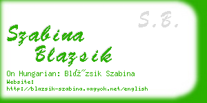 szabina blazsik business card